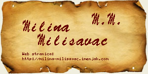 Milina Milisavac vizit kartica